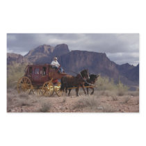 Great Western Trail Stagecoach Rectangular Sticker