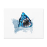 Great White Shark Attack Painting postcards