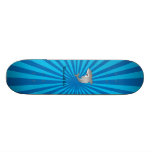 Great white shark blue sunburst pattern skate board