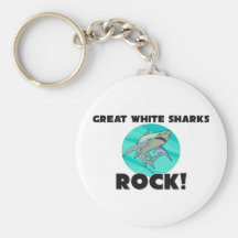 Great White Sharks Rock Keychains