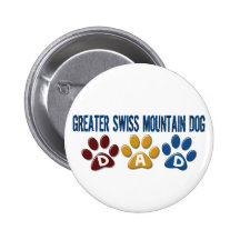 GREATER SWISS MOUNTAIN DOG Dad Paw Print 1 Buttons