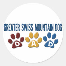 GREATER SWISS MOUNTAIN DOG Dad Paw Print 1 Stickers