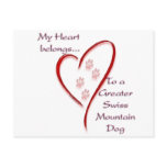 Greater Swiss Mountain Dog Heart Belongs postcards
