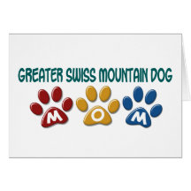 GREATER SWISS MOUNTAIN DOG Mum Paw Print 1 Greeting Card