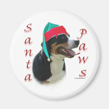Greater Swiss Mountain Dog Santa Paws Fridge Magnets