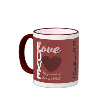 Greatest is Love Bible Verse Heart Coffee Mug
