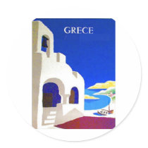 grece vintage round stickers