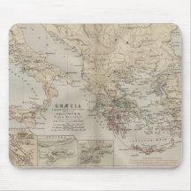 grecian antique map mousepad