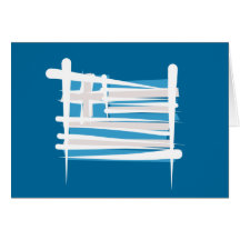 Greece Brush Flag Greeting Cards