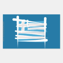 Greece Brush Flag Rectangular Stickers