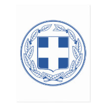 greece emblem postcard