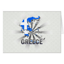 Greece Flag Map 2.0 Greeting Cards