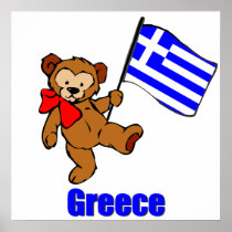 Greece Teddy Bear Poster