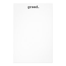 greed. custom stationery