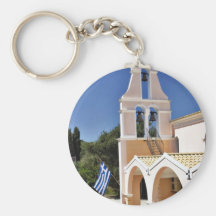 Greek Church In A Summer Day Keychain