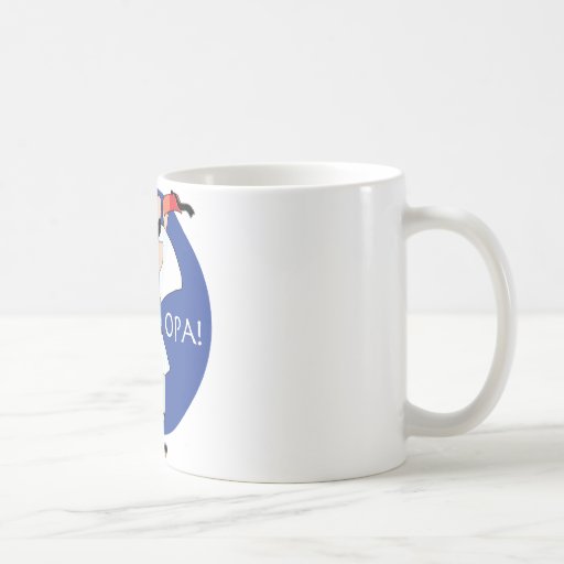 Greek Evzone dancing with Flag OPA! Coffee Mugs