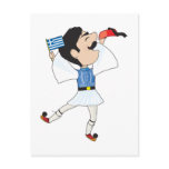 Greek Evzone dancing with Flag