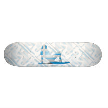 Greek Girl Silhouette Flag Skate Board Deck