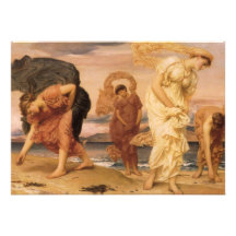 Greek Girls Picking Up Pebbles By The Sea Leighton Custom Invitations