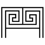 GREEK LETTER M MONOGRAM BLACK photo sculptures