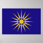 Greek Macedonia, Greece flag Print