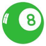 Green 8 Ball! stickers