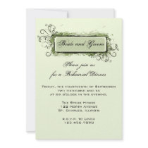 Green Abstract Floral Wedding Rehearsal Dinner