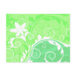 Green Abstract Flower Postcard