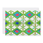Green Abstract Flowers Custom Invitations