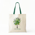 Green Abstract Tree Bag