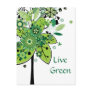 Green Abstract Tree Post Cards