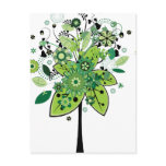 Green Abstract Tree postcards