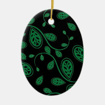 Green Abstract Vine Pattern Ornaments