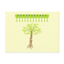 Green Alien Tree Post Card