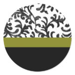 Green and Black Floral Pattern stickers