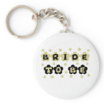 Green and Black Flowers Bride to Be keychains