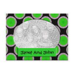 Green and black photo frame post cards