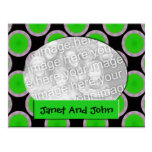 Green and black photo frame postcards