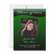 Green and Black Wave Graduation Announcement
