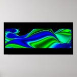 green and blue abstract on black posterdruck