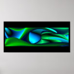 green and blue abstract on black posters