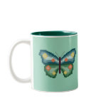Green and Blue Butterfly Mug