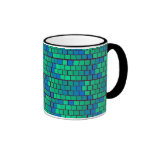 Green and Blue Mosaic Tile Mugs