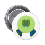 Green and Blue Pom Pom Pal Button
