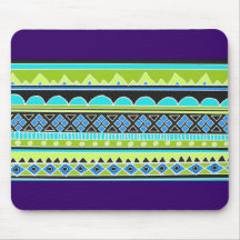Green and blue tribal pattern mousepads