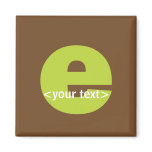 Green and Brown Monogram - Letter E magnets
