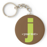 Green and Brown Monogram - Letter J keychains