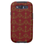 green and burgundy red chandelier damask christmas samsung galaxy s3 cover