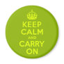 Green and Chartreuse Keep Calm and Carry On Refrigerator Magnets