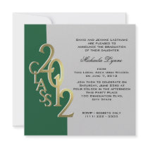 Green and Gold 2012 Photo Graduation Invitation